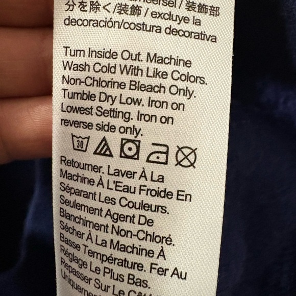 J Crew “Après Ski” Women's Oversized, Cropped, Navy, Super Soft Sweatshirt. S - Picture 8 of 12